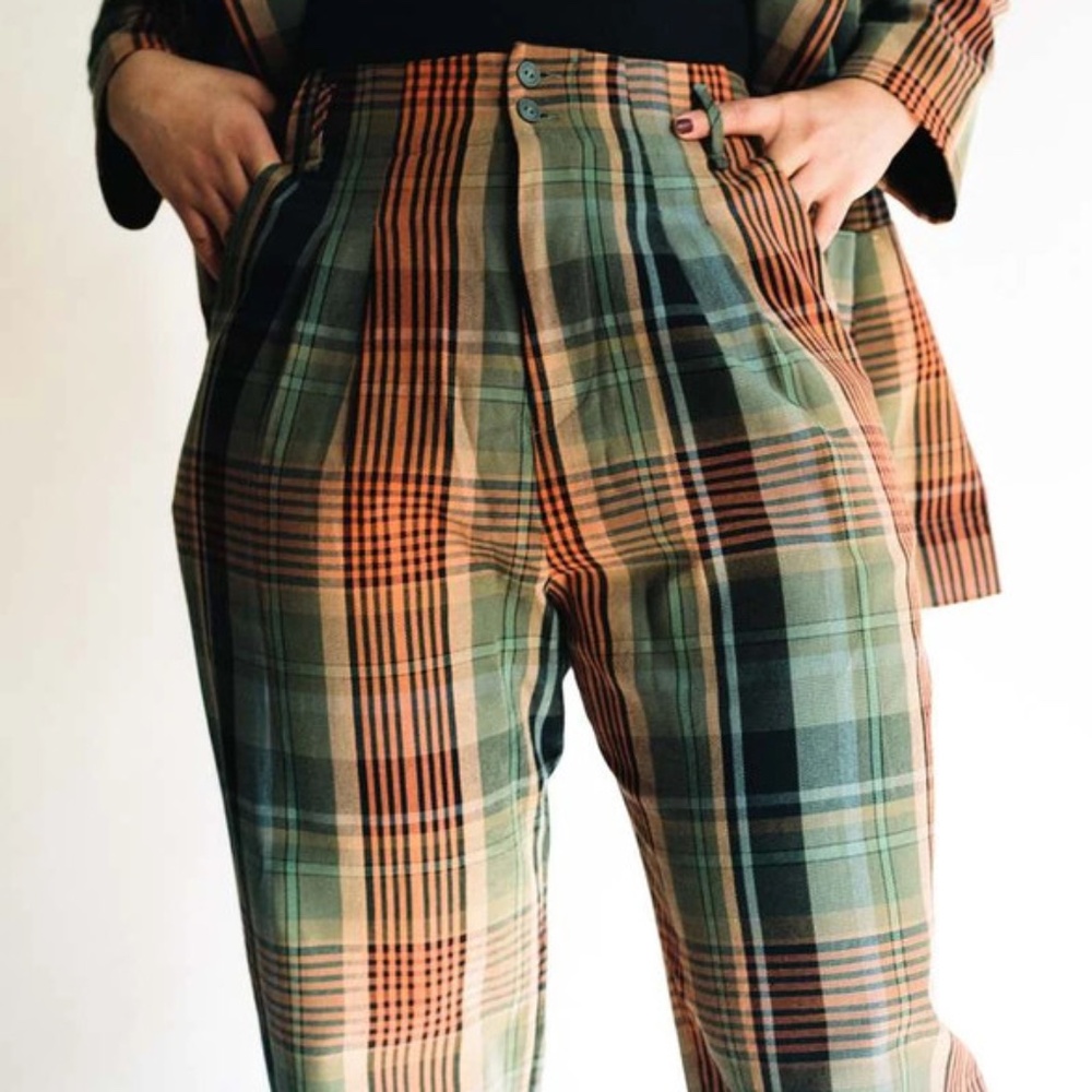 Eve Gravel Check Trousers